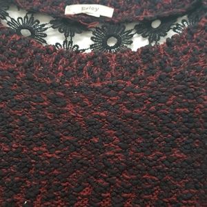 Esley sweater with crochet see thru back Medium